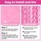 6-Pack Macaron Pink Wave Foil Fringe Garland - 60 Feet Total Metallic Tinsel Streamers - Unique Wavy Edge Backdrop Banner for Parade Floats, Mother's Day, Easter, and Pastel Birthday Party Decor